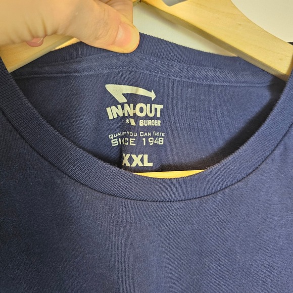 IN-N-Out Burger Food California Men's Blue Short Sleeve Graphic T-shirt Size XXL - Picture 8 of 9
